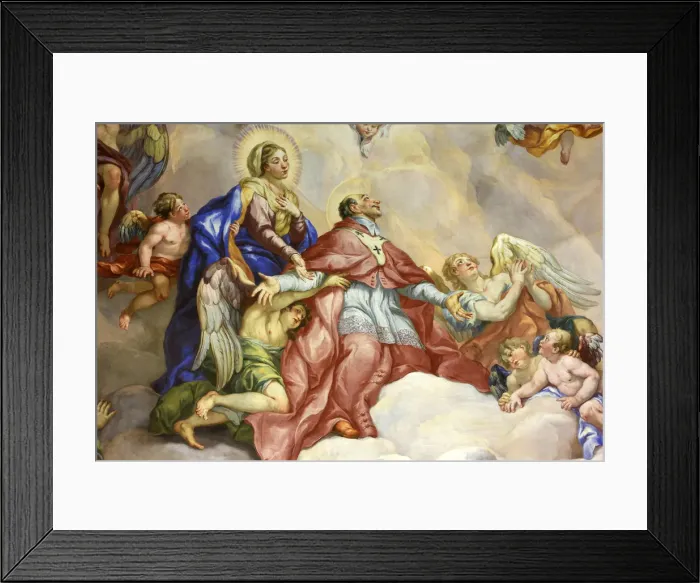 Framed Print : Intercession of Charles Borromeo supported by the Virgin Mary