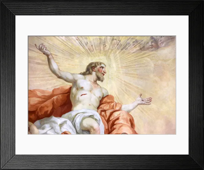 Framed Print : Jesus Christ, fresco by Johann Michael Rottmayrr, Karlskirche (St