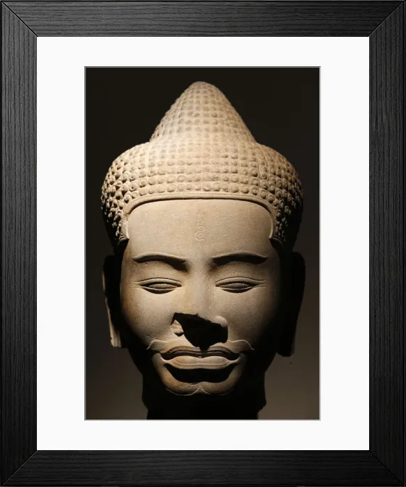 Framed Print : Sandstone head, Baphuon style dating from the 11th century from Siem Reap, Cambodia Framed Print : Sandstone head, Baphuon style dating from the 11th century from Siem Reap, Cambodia