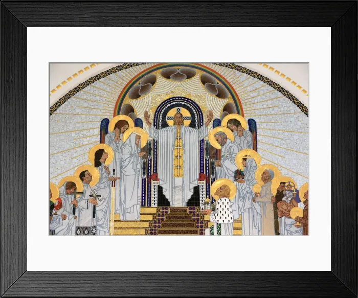 Framed Print : Jesus Christ depicted in The Home in Paradise, mosaics created by Remigius Geyling Framed Print : Jesus Christ depicted in The Home in Paradise, mosaics created by Remigius Geyling