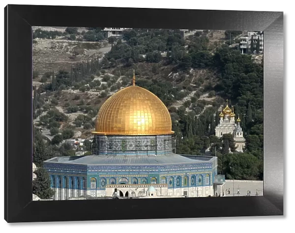 The Dome of the Rock and Mount of Olives, Jerusalem, Israel, Middle East