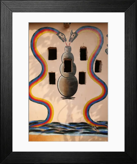 Framed Print : Painting showing Aihou Edo rainbow snakes, gods of the universe