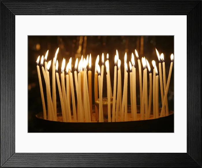 Framed Print : Candles in the Church of the Holy Sepulchre, Jerusalem, Israel, Middle East Framed Print : Candles in the Church of the Holy Sepulchre, Jerusalem, Israel, Middle East