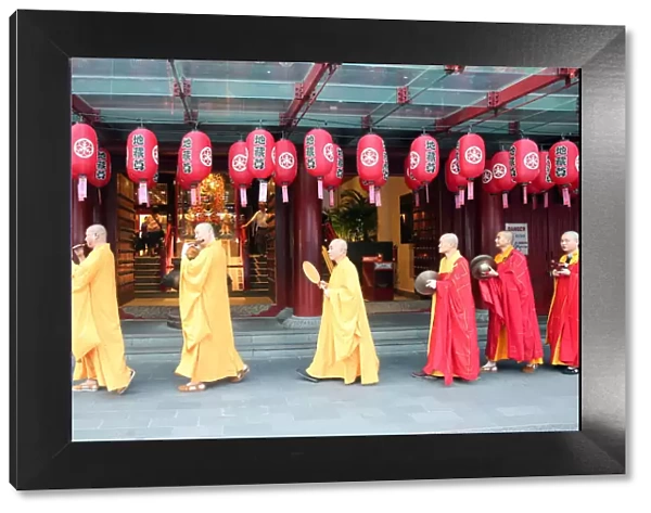 Ullambana ceremony, Buddhist monks procession, Buddha Tooth Relic Temple, Chinatown