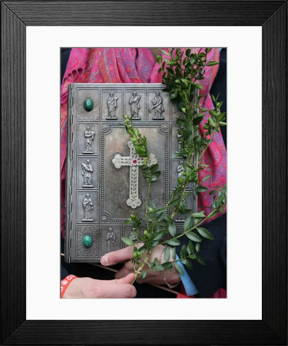 Framed Print : Old Bible, Palm Sunday, Holy Week, La Roche-sur-Foron, Haute-Savoie, France, Europe Framed Print : Old Bible, Palm Sunday, Holy Week, La Roche-sur-Foron, Haute-Savoie, France, Europe
