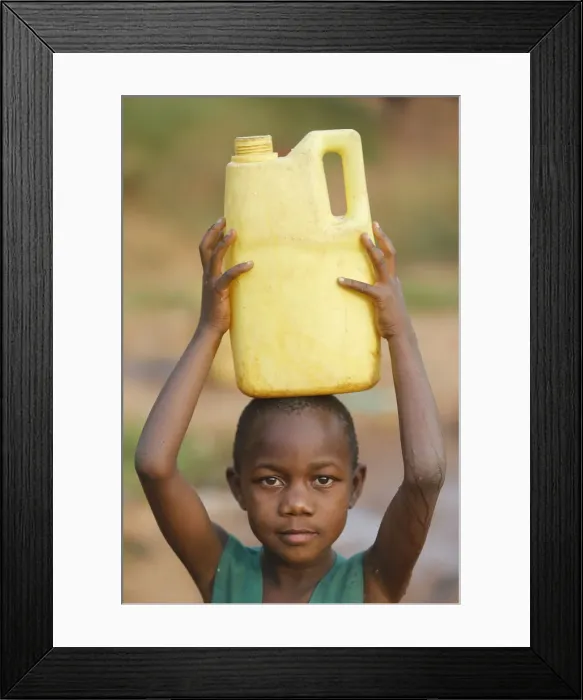 Framed Print : Fetching water in Mulago, Kampala, Uganda, Africa Framed Print : Fetching water in Mulago, Kampala, Uganda, Africa
