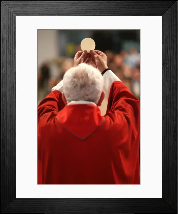Framed Print : Eucharist celebration in a Roman Catholic church, La Roche-sur-Foron, Haute-Savoie Framed Print : Eucharist celebration in a Roman Catholic church, La Roche-sur-Foron, Haute-Savoie