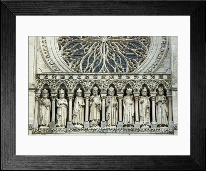 Framed Print : Gallery of Kings restored by Viollet-le-Duc between 1849 and 1861, Amiens Cathedral Framed Print : Gallery of Kings restored by Viollet-le-Duc between 1849 and 1861, Amiens Cathedral