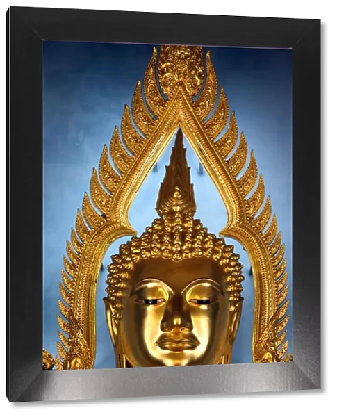 Detail, Golden Buddha statue, Wat Benchamabophit (Marble Temple), Bangkok, Thailand