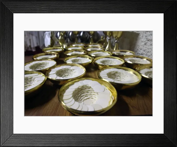 Framed Print : Roman Catholic unleavened wafers for the Holy Communion Framed Print : Roman Catholic unleavened wafers for the Holy Communion