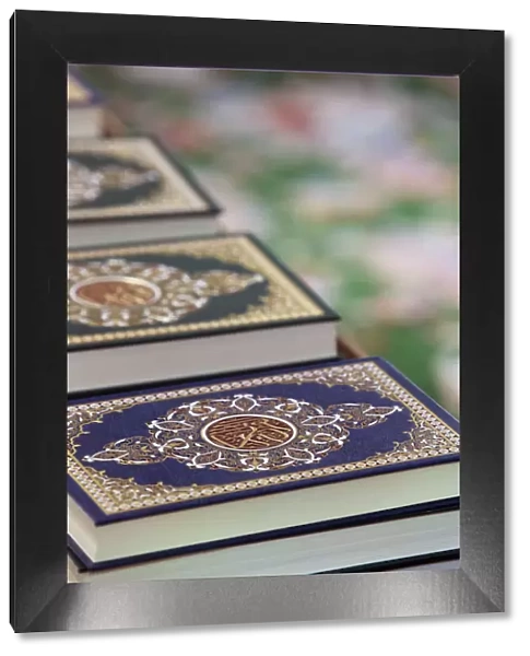 Detail of copies of The Koran inside Sheikh Zayed Grand Mosque, Abu Dhabi