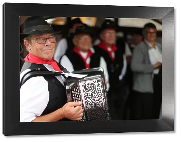 Accordion folk band, Old Domancy craft festival, Haute-Savoie, France, Europe