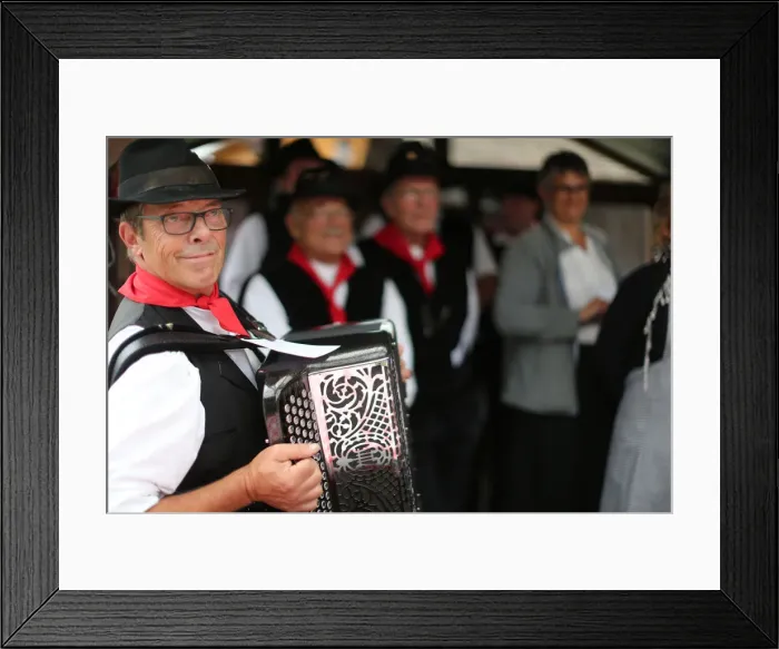 Framed Print : Accordion folk band, Old Domancy craft festival, Haute-Savoie, France, Europe Framed Print : Accordion folk band, Old Domancy craft festival, Haute-Savoie, France, Europe