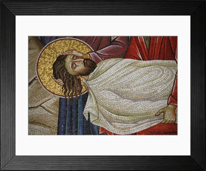 Framed Print : Mosaic of Christs death at the Church of the Holy Sepulchre, Jerusalem, Israel Framed Print : Mosaic of Christs death at the Church of the Holy Sepulchre, Jerusalem, Israel