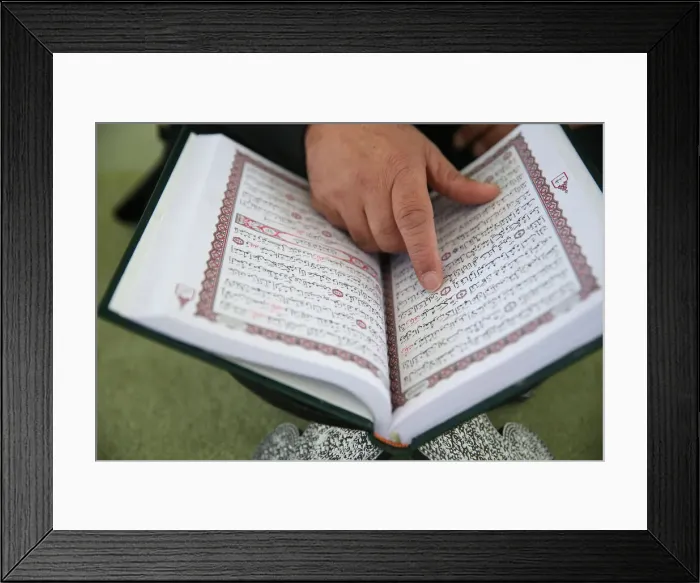 Framed Print : Man reading the Quran in a mosque, Bussy-Saint-Georges, Seine-et-Marne, France, Europe Framed Print : Man reading the Quran in a mosque, Bussy-Saint-Georges, Seine-et-Marne, France, Europe