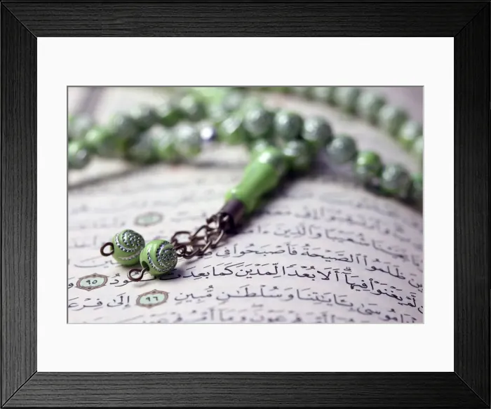 Framed Print : Quran and Tasbih (prayer beads), Haute-Savoie, France, Europe