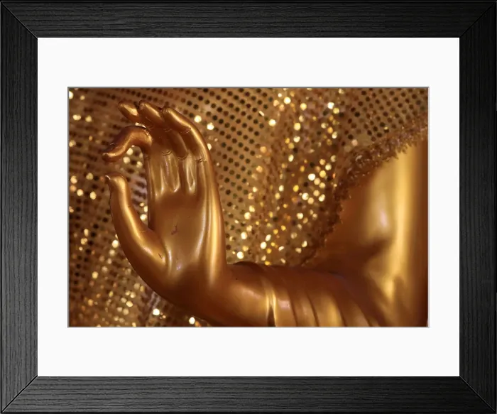 Framed Print : Close-up of a hand of golden Buddha statue, Wat Simuong (Wat Si Muang), Vientiane, Laos Framed Print : Close-up of a hand of golden Buddha statue, Wat Simuong (Wat Si Muang), Vientiane, Laos