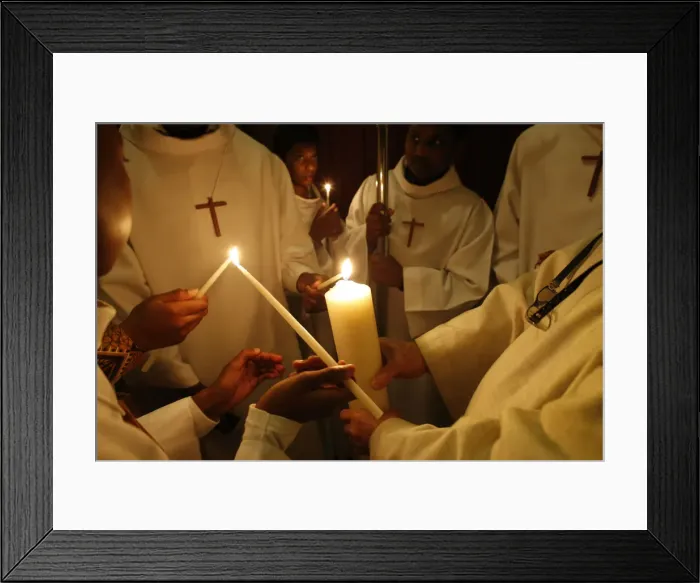 Framed Print : Easter vigil at Le Blanc Mesnil, France, Europe Framed Print : Easter vigil at Le Blanc Mesnil, France, Europe