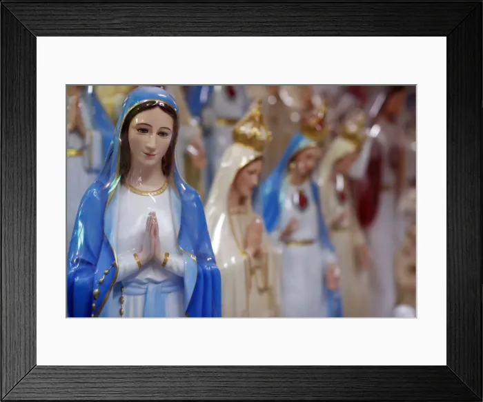 Framed Print : Shop selling religious Christian items including Holy Virgin statues, Ho Chi Minh City Framed Print : Shop selling religious Christian items including Holy Virgin statues, Ho Chi Minh City