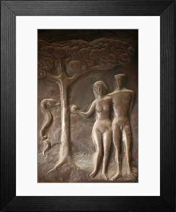 Framed Print : Annunciation Basilica door sculpture depicting Adam and Eve, Nazareth, Galilee, Israel Framed Print : Annunciation Basilica door sculpture depicting Adam and Eve, Nazareth, Galilee, Israel
