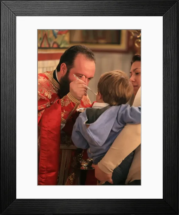 Framed Print : Greek Orthodox boy receiving the Eucharist, Thessaloniki, Macedonia, Greece, Europe Framed Print : Greek Orthodox boy receiving the Eucharist, Thessaloniki, Macedonia, Greece, Europe