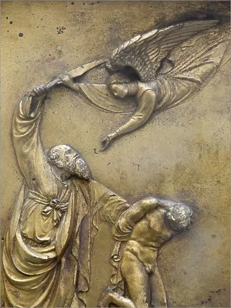 Depiction of Abraham sacrificing Isaac, Gate of Paradise door of the Baptistry of San