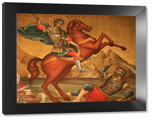 Greek Orthodox icon depicting St. Dimitrios, Thessaloniki, Macedonia, Greece, Europe