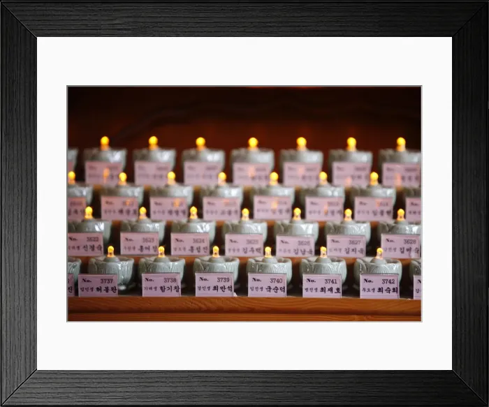 Framed Print : Funeral candles, Seoul, South Korea, Asia