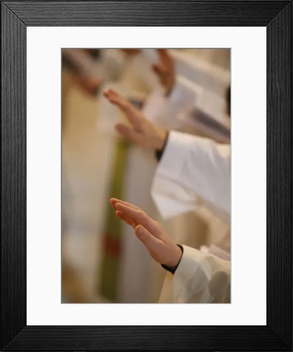 Framed Print : Priests at Easter Thursday Mass in St. Peters Basilica, Vatican, Rome, Lazio, Italy