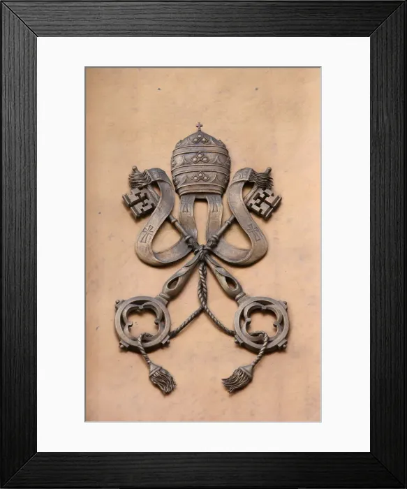 Framed Print : Vatican coat of arms, Rome, Lazio, Italy, Europe Framed Print : Vatican coat of arms, Rome, Lazio, Italy, Europe