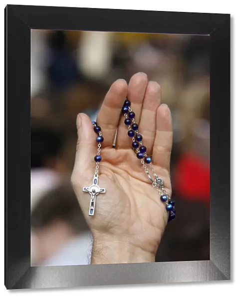 Hand and rosary, Rome, Lazio, Italy, Europe