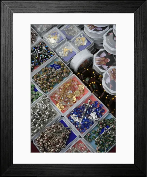 Framed Print : Rosaries for sale, Rome, Lazio, Italy, Europe Framed Print : Rosaries for sale, Rome, Lazio, Italy, Europe