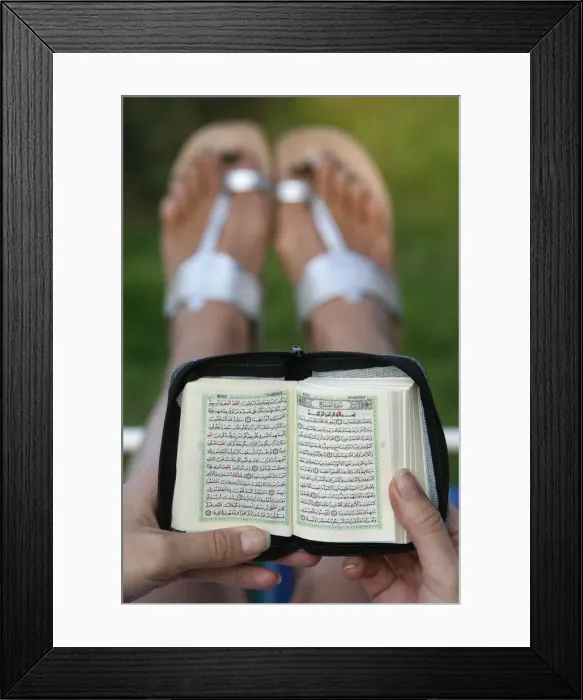 Framed Print : Woman reading Koran Framed Print : Woman reading Koran