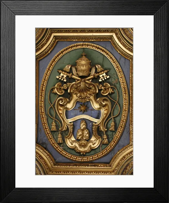 Framed Print : Popes coat of arms in San Clemente basilica, Rome, Lazio, Italy, Europe Framed Print : Popes coat of arms in San Clemente basilica, Rome, Lazio, Italy, Europe