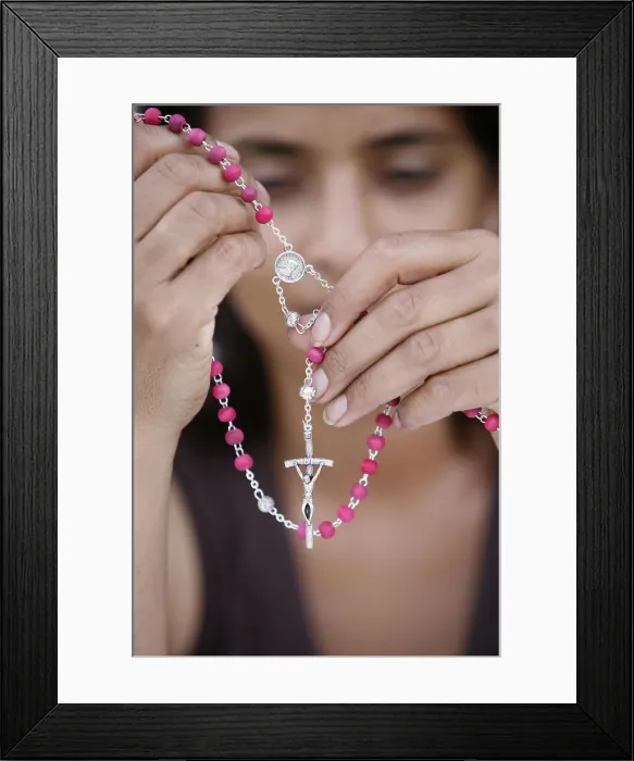 Framed Print : Woman with rosary Framed Print : Woman with rosary