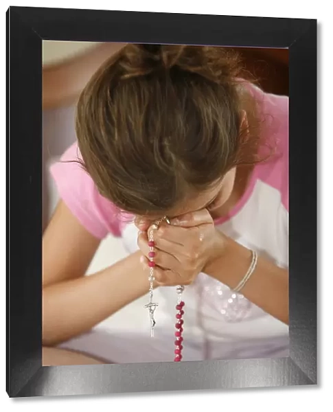 Praying girl, France, Europe