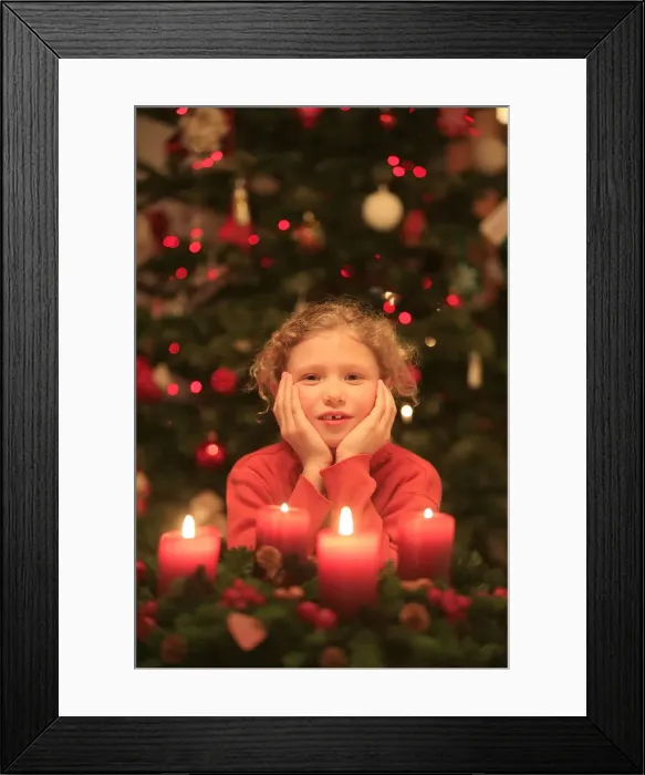 Framed Print : Advent candles and Christmas tree, France, Europe Framed Print : Advent candles and Christmas tree, France, Europe