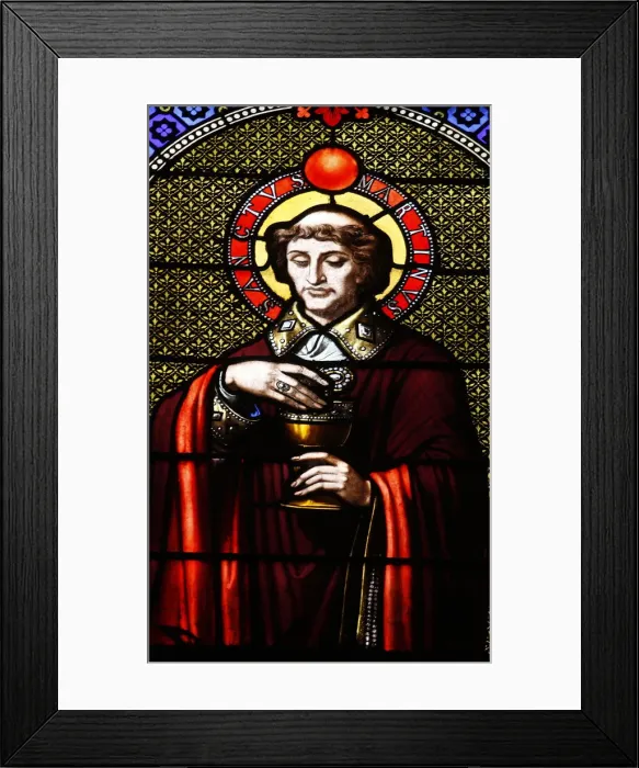 Framed Print : Stained glass window of St. Martin in Saint-Ambroise church, Paris, France, Europe Framed Print : Stained glass window of St. Martin in Saint-Ambroise church, Paris, France, Europe