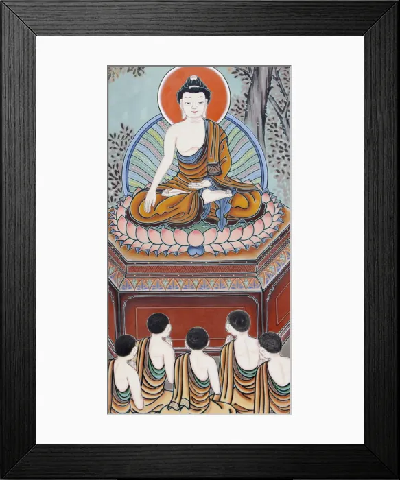 Framed Print : Wall painting depicting scenes from the Life of the Buddha, Seoul, South Korea, Asia Framed Print : Wall painting depicting scenes from the Life of the Buddha, Seoul, South Korea, Asia