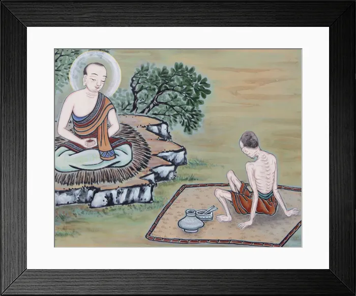 Framed Print : Detail of a wall painting of the Life of the Buddha, showing Prince Siddartha Framed Print : Detail of a wall painting of the Life of the Buddha, showing Prince Siddartha