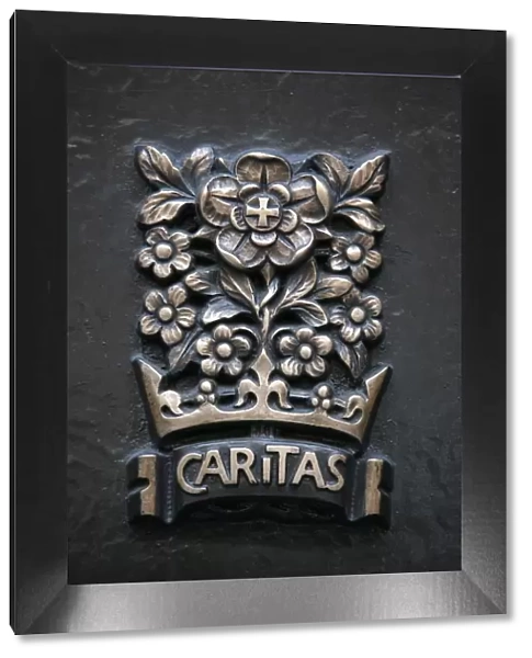 Caritas sculpture on the front gate, St. Patricks Cathedral, New York