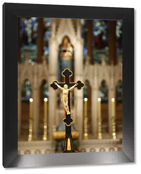 Crucifix and Our Lady, St. Marys Cathedral, Sydney, New South Wales, Australia