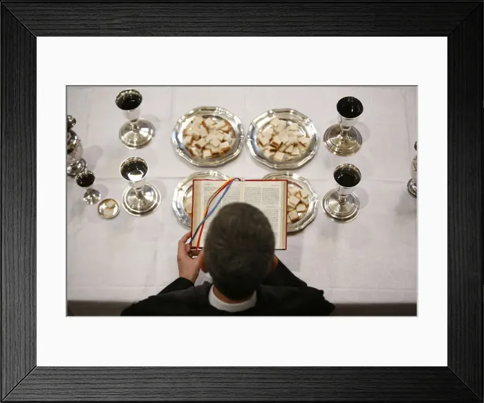 Framed Print : Protestant Eucharist, Paris, Ile de France, France, Europe Framed Print : Protestant Eucharist, Paris, Ile de France, France, Europe