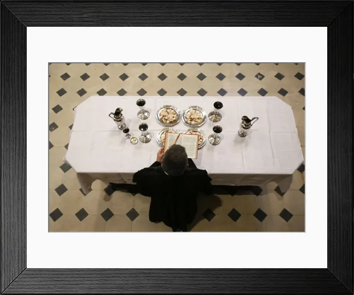 Framed Print : Protestant Eucharist, Paris, Ile de France, France, Europe Framed Print : Protestant Eucharist, Paris, Ile de France, France, Europe