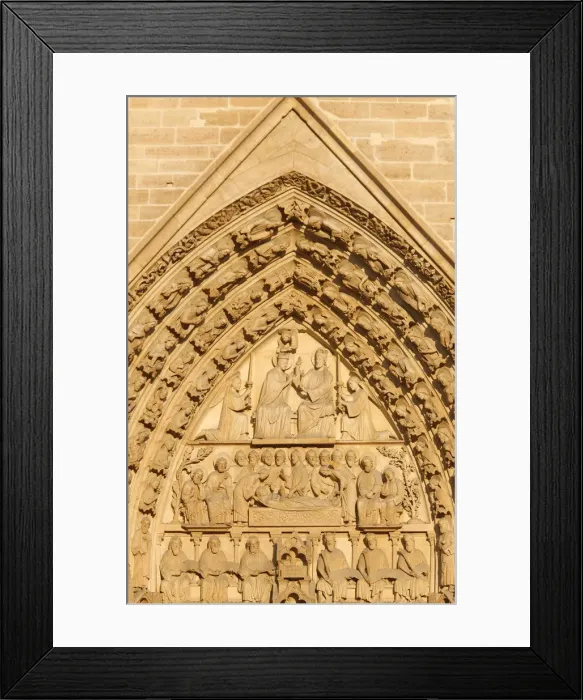 Framed Print : Virgins Gate tympanum, Notre Dame cathedral west wing, Paris, France, Europe Framed Print : Virgins Gate tympanum, Notre Dame cathedral west wing, Paris, France, Europe