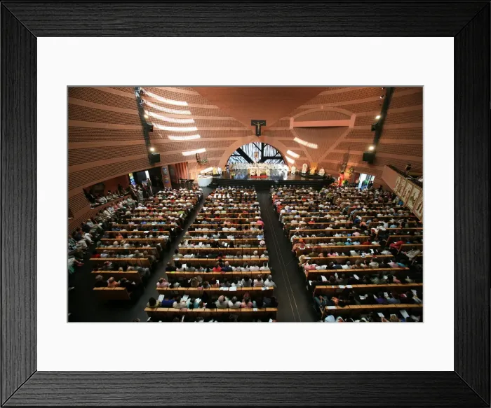 Framed Print : Mass in Evry cathedral, Evry, Essonne, France, Europe Framed Print : Mass in Evry cathedral, Evry, Essonne, France, Europe