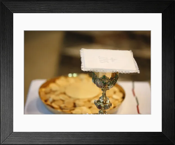 Framed Print : Chalice and host wafers, Reims, Marne, France, Europe Framed Print : Chalice and host wafers, Reims, Marne, France, Europe