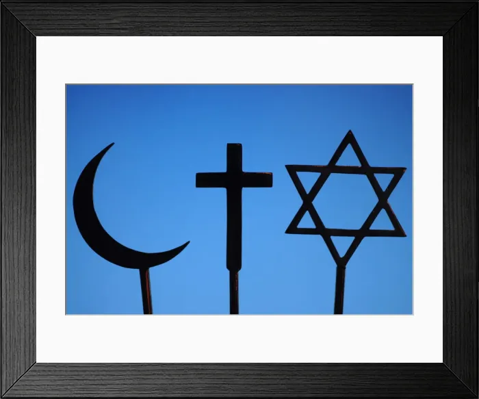 Framed Print : Religious symbols, Paris, France, Europe
