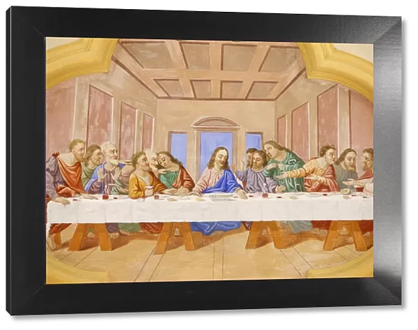 The Last Supper in Saint-Nicolas de Veroce church, Haute Savoie, France, Europe