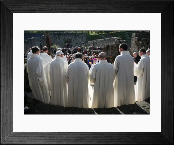 Framed Print : Celebration at Landevennec Abbey, Finistere, Brittany, France, Europe Framed Print : Celebration at Landevennec Abbey, Finistere, Brittany, France, Europe